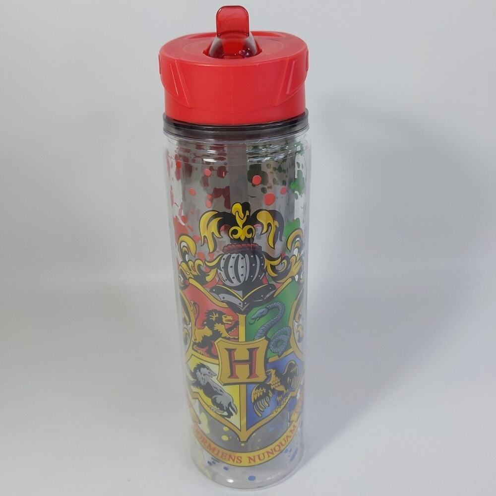 Harry Potter Hogwarts Clear‎ Plastic Water Bottle Warner Bros. Movies Tumbler